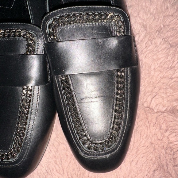 NWOT Aquatalia Black Ronda Chain Leather Loafer Flats 8 office goth preppy - Picture 5 of 10